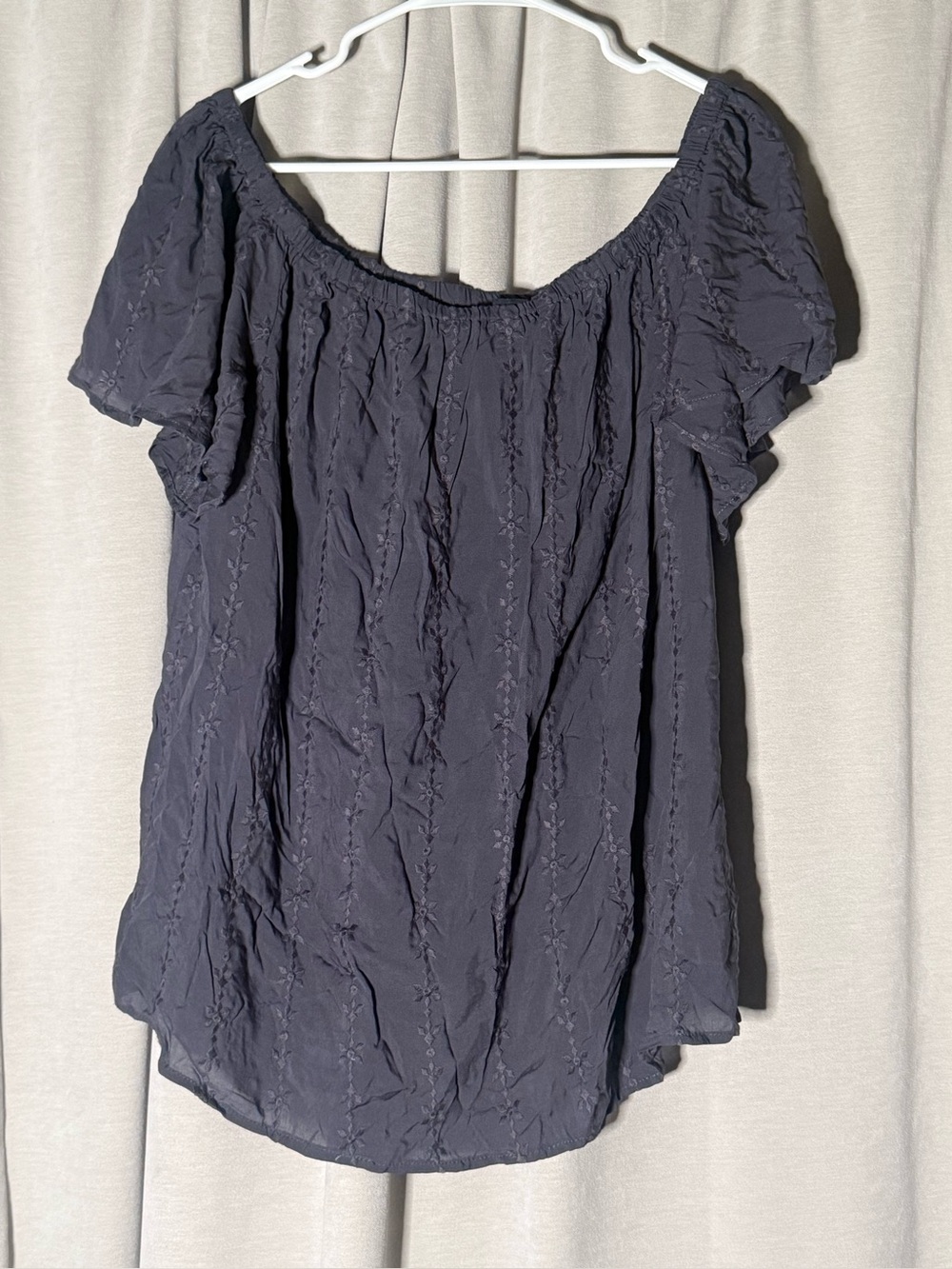 Torrid size 2 Women’s Off-Shoulder Peasant Top in Charcoal